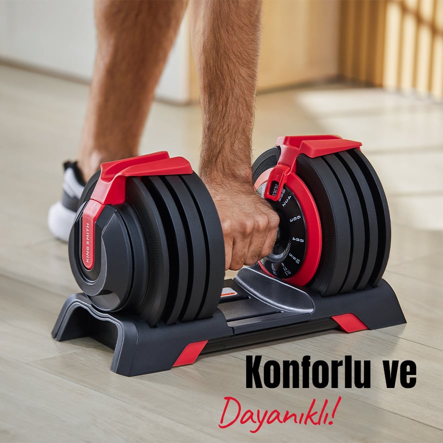 KingSmith 24 KG Ayarlanabilir Dambıl, Barbell ve Kettlebell Seti